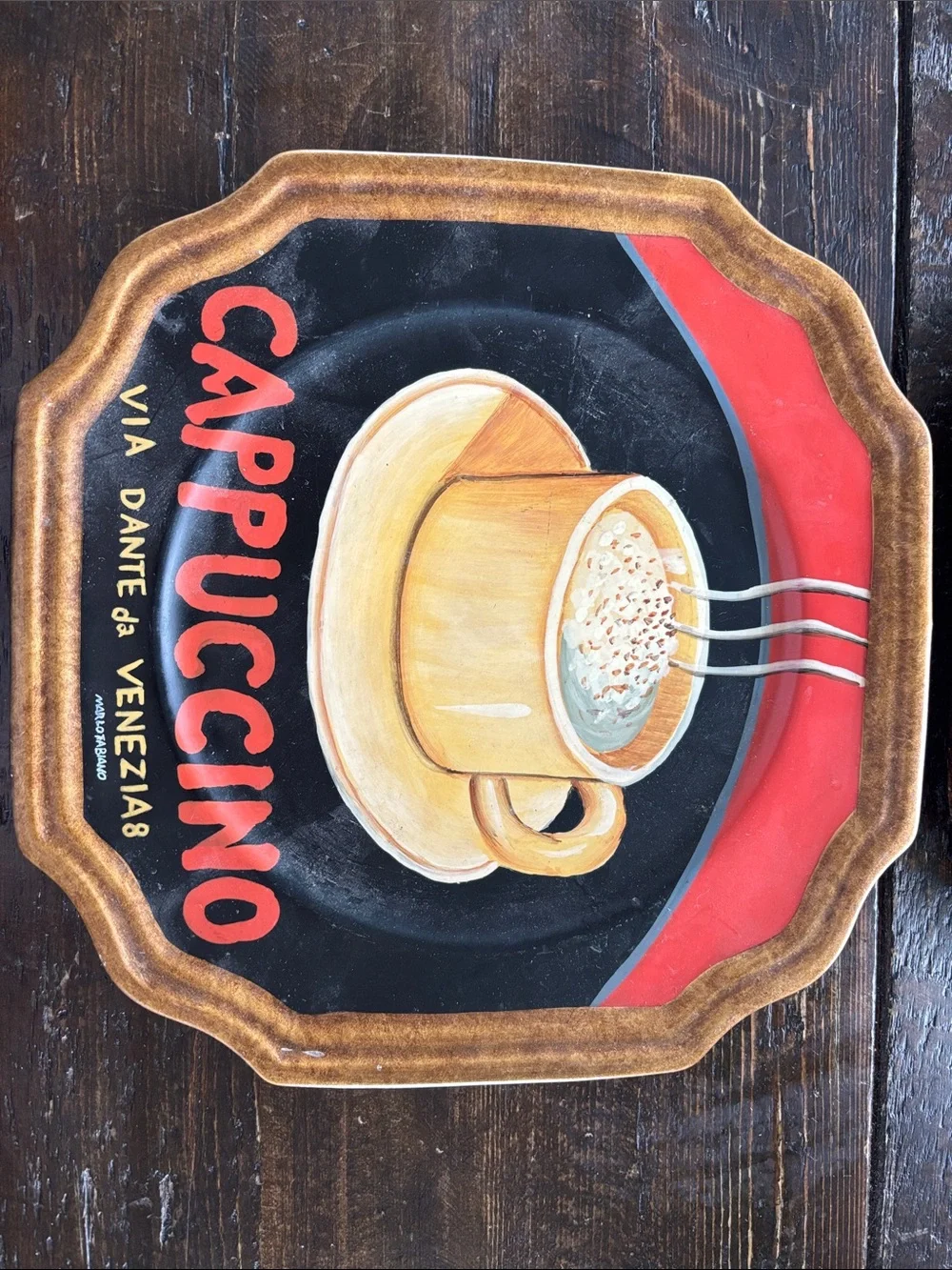 Vintage Marco Fabiano Italian Cafe Ceramic Wall Plates - set of 2